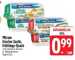 Edeka Milram frischer Zaziki, Frühlings-Quark Angebot