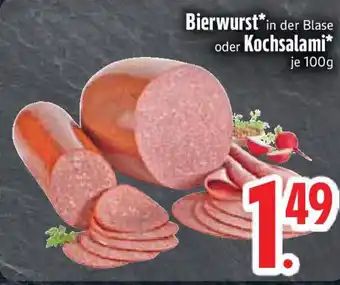 Edeka Bierwurst in der Blase Kochsalami Angebot