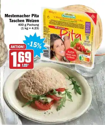 AEZ Mestemacher Pita taschen Weizen 400g Angebot