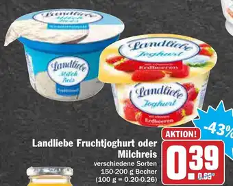 AEZ Landliebe Fruchtjoghurt oder Milchreis 150-200g Angebot