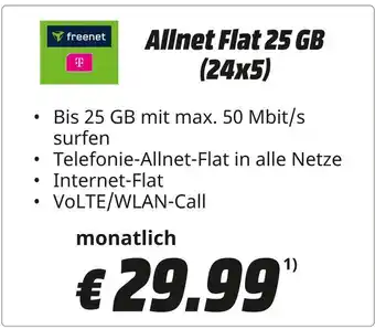 MediaMarkt Freenet allnet flat 25 gb Angebot