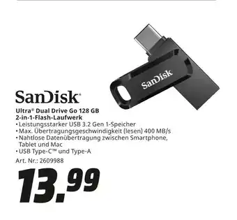 MediaMarkt Sandisk ultra dual drive go 128 gb 2-in-1-flash-laufwerk Angebot