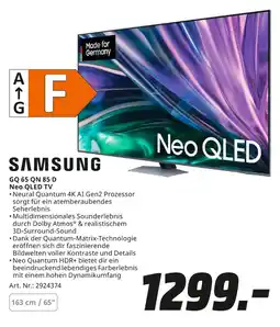 MediaMarkt Samsung gq 65 qn 85 d neo qled tv Angebot