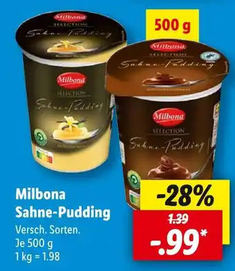 Lidl Milbona sahne-pudding Angebot