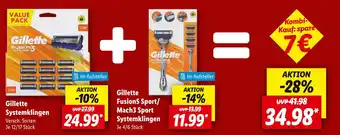 Lidl Gillette systemklingen oder fusion5 sport/mach3 sport systemklingen Angebot