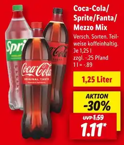 Lidl Coca-cola coca-cola/sprite/fanta/mezzo mix Angebot