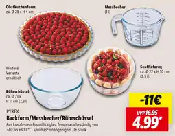 Lidl Pyrex backform/messbecher/rührschüssel Angebot