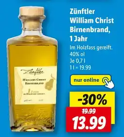 Lidl Zünftler william christ birnenbrand, 1 jahr Angebot