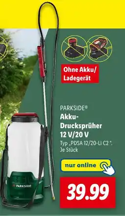 Lidl Parkside akku-drucksprüher 12 v/20 v Angebot