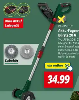 Lidl Parkside akku-fugenbürste 20 v Angebot