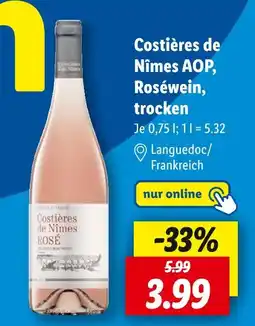 Lidl Costières de nîmes roséwein, trocken Angebot