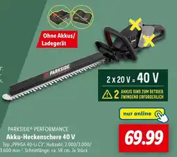 Lidl Parkside performance akku-heckenschere 40 v Angebot