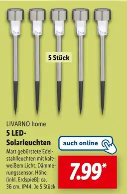 Lidl Livarno home 5 led-solarleuchten Angebot