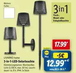 Lidl Livarno home 3-in-1-led-solarleuchte Angebot