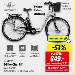 Lidl Zündapp e-bike city, 28 Angebot