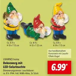 Lidl Livarno home dekozwerg mit led-solarleuchte Angebot