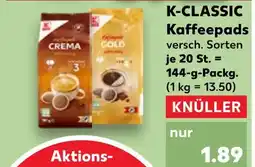 Kaufland K-classic kaffeepads Angebot