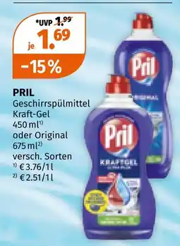 Müller Pril geschirrspülmittel kraft-gel oder original Angebot