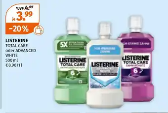 Müller Listerine total care oder advanced white Angebot