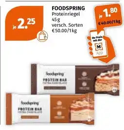 Müller Foodspring proteinriegel Angebot