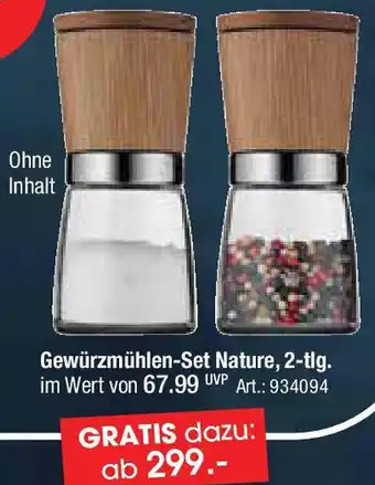 Zurbrüggen Gewürzmühlen-Set Nature, 2-tlg. Angebot