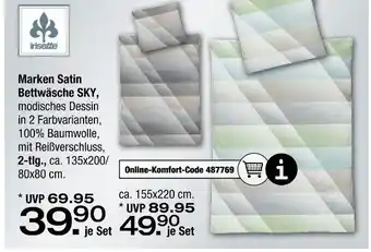 Ostermann Irisette marken satin bettwäsche sky Angebot