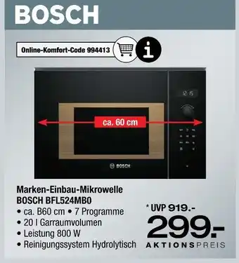 Ostermann Bosch marken-einbau-mikrowelle bfl524mb0 Angebot