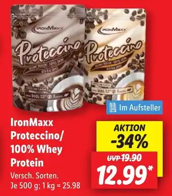 Lidl IronMaxx Proteccino/ 100% Whey Protein Angebot