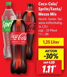 Lidl Coca-Cola/ Sprite/Fanta/ Mezzo Mix Angebot