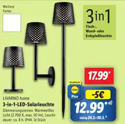 Lidl LIVARNO home 3-in-1-LED-Solarleuchte Angebot