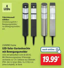 Lidl LIVARNO home LED-Solar-Gartenleuchte mit Bewegungsmelder Angebot