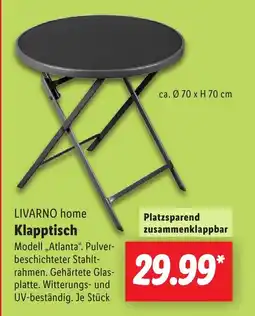 Lidl LIVARNO home Klapptisch Angebot