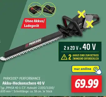 Lidl PARKSIDE PERFORMANCE Akku-Heckenschere 40 V Angebot