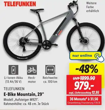 Lidl TELEFUNKEN E-Bike Mountain, 29" Angebot