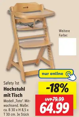 Lidl Safety Hochstuhl mit Tisch Angebot