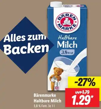 Lidl Bärenmarke Haltbare Milch Angebot