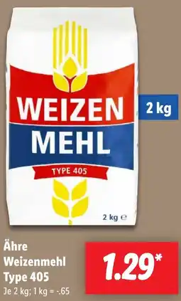 Lidl Ähre Weizenmehl Type 405 Angebot