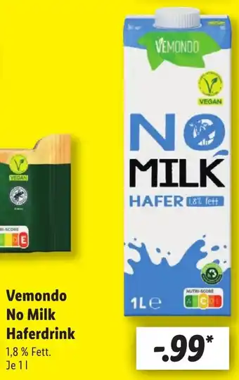 Lidl Vemondo No Milk Haferdrink Angebot