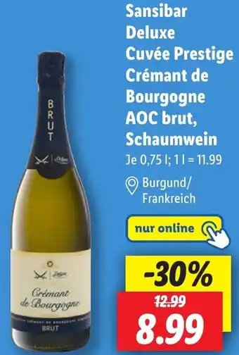 Lidl Sansibar Deluxe Cuvée Prestige Crémant de Bourgogne AOC brut, Schaumwein Angebot