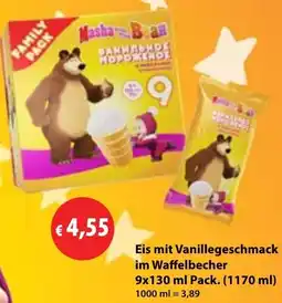 Mix Markt Eis mit Vanillegeschmack im Waffelbecher Angebot