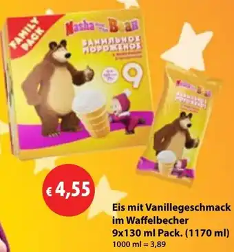 Mix Markt Eis mit Vanillegeschmack im Waffelbecher Angebot