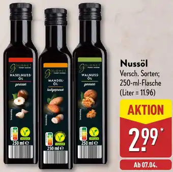 Aldi Nord GOURMET FINEST CUISINE Nussöl Angebot