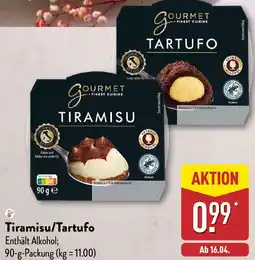 Aldi Nord GOURMET FINEST CUISINE Tiramisu/Tartufo Angebot