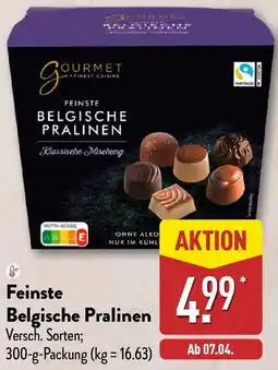 Aldi Nord GOURMET FINEST CUISINE Feinste Belgische Pralinen Angebot