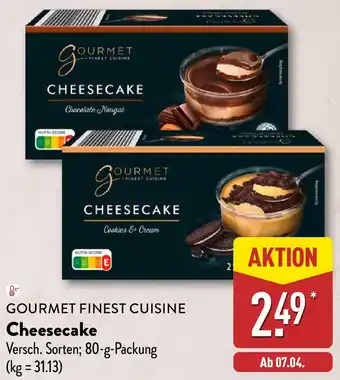 Aldi Nord GOURMET FINEST CUISINE Cheesecake Angebot