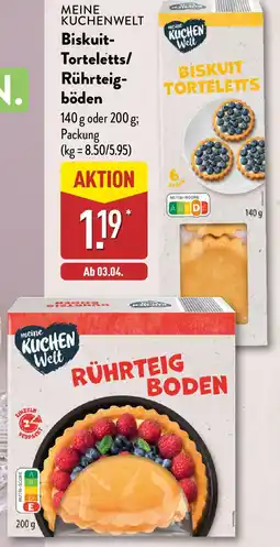 Aldi Nord MEINE KUCHENWELT Biskuit Torteletts/ Rührteigböden Angebot