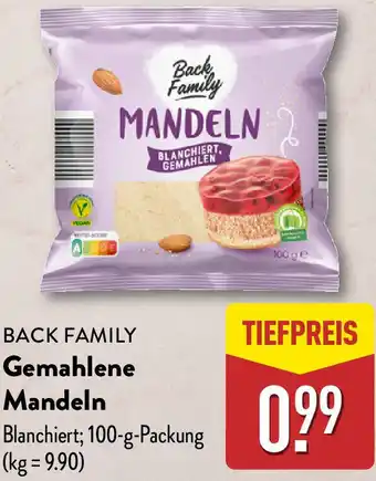 Aldi Nord BACK FAMILY Gemahlene Mandeln Angebot