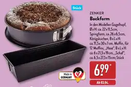 Aldi Nord ZENKER Backform Angebot