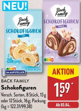 Aldi Nord BACK FAMILY Schokofiguren Angebot