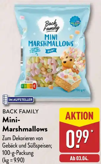 Aldi Nord BACK FAMILY Mini Marshmallows Angebot